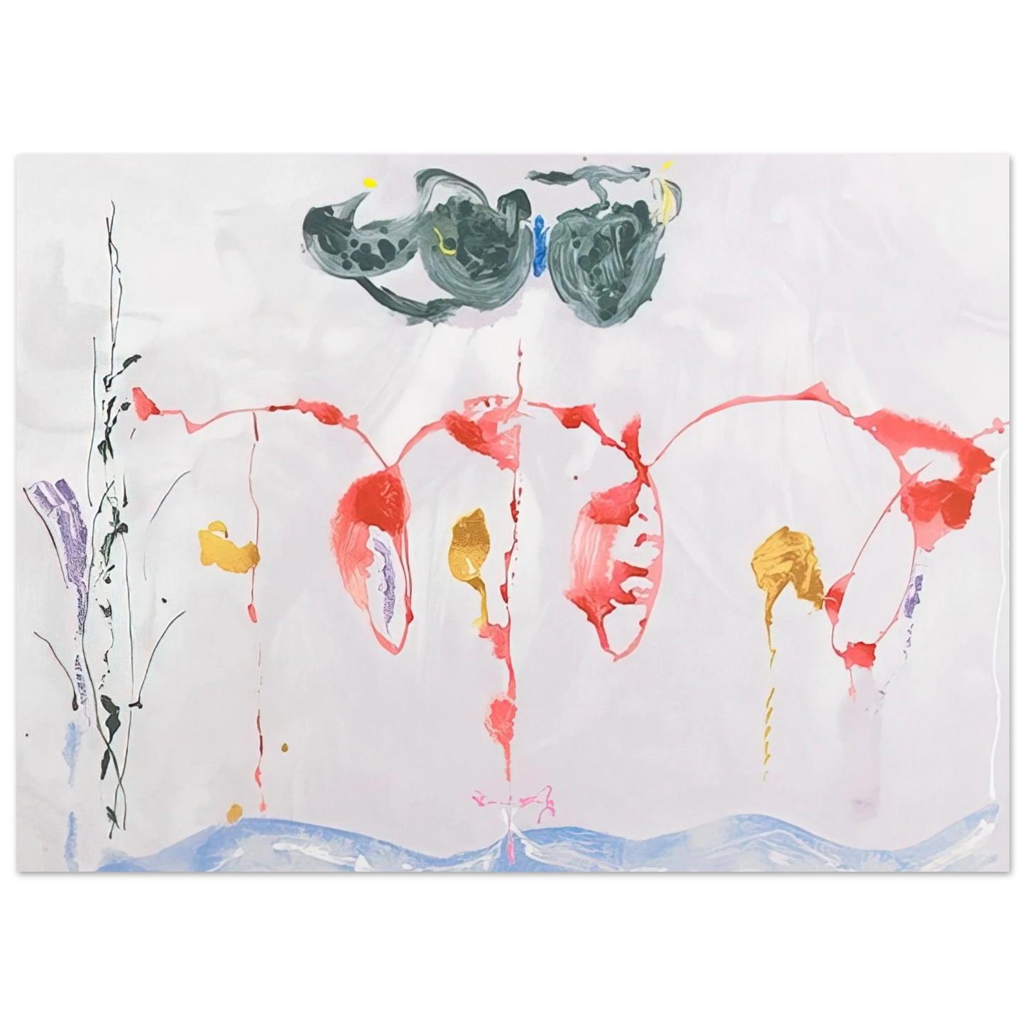 Helen Frankenthaler - Aerie - 2009 Wall art - 40x50 cm / 16x20 inches - Premium Wooden Framed Poster With Fine Art Paper-canvas - Black frame