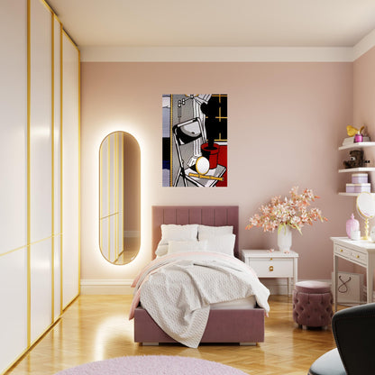 INTERIOR WITH CACTUS 1978 - Roy Lichtenstein Brushed Aluminum Print - 70x100 cm / 28x40 inches | Roy Lichtenstein Aluminum Print | Roy Lichtenstein Prints