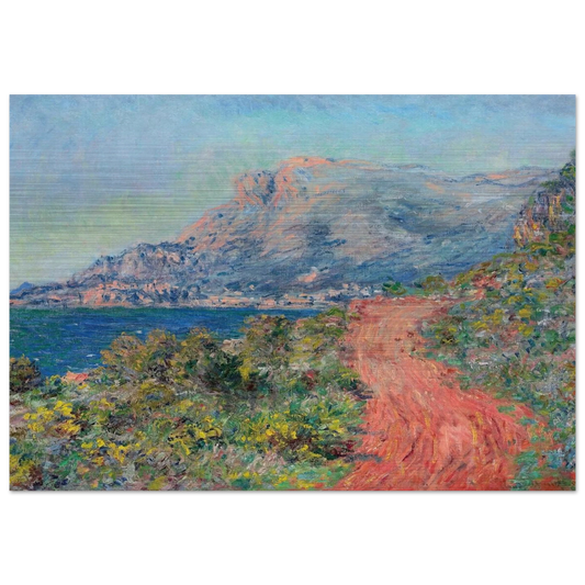 The Red Road near Menton - claude monet Brushed Aluminum Print - 70x100 cm / 28x40 inches | claude monet Aluminum Print | claude monet Prints