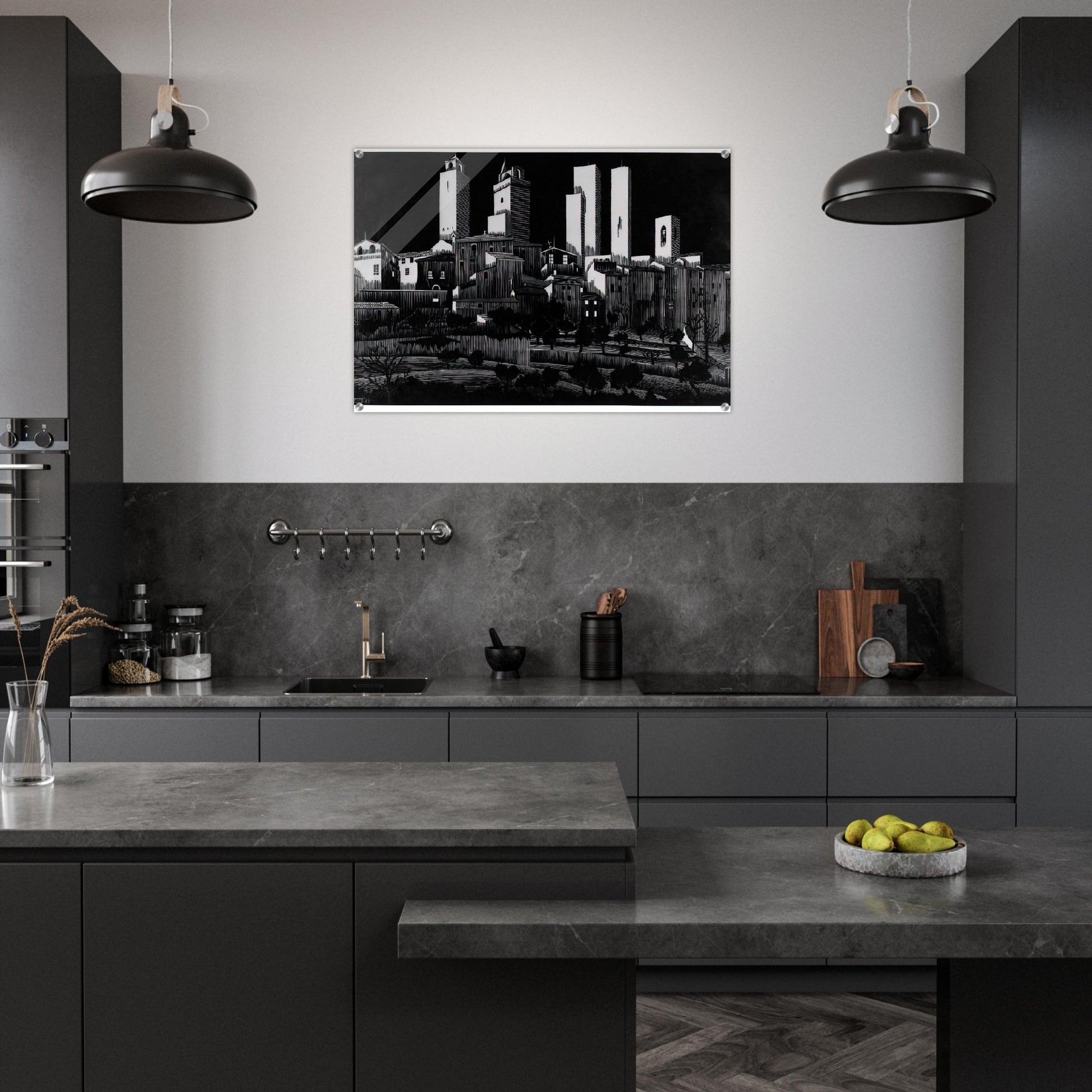 SAN GIMIGNANO - MC Escher Acrylic Print - 70x100 cm / 28x40″ inches | Maurits Cornelis Escher Prints