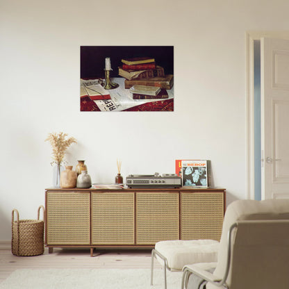 STILL LIFE WITH BOOKS AND CANDLE 1890 - Henri Matisse Brushed Aluminum Print - 70x100 cm / 28x40 inches | Henri Matisse Aluminum Print | Henri Matisse Prints