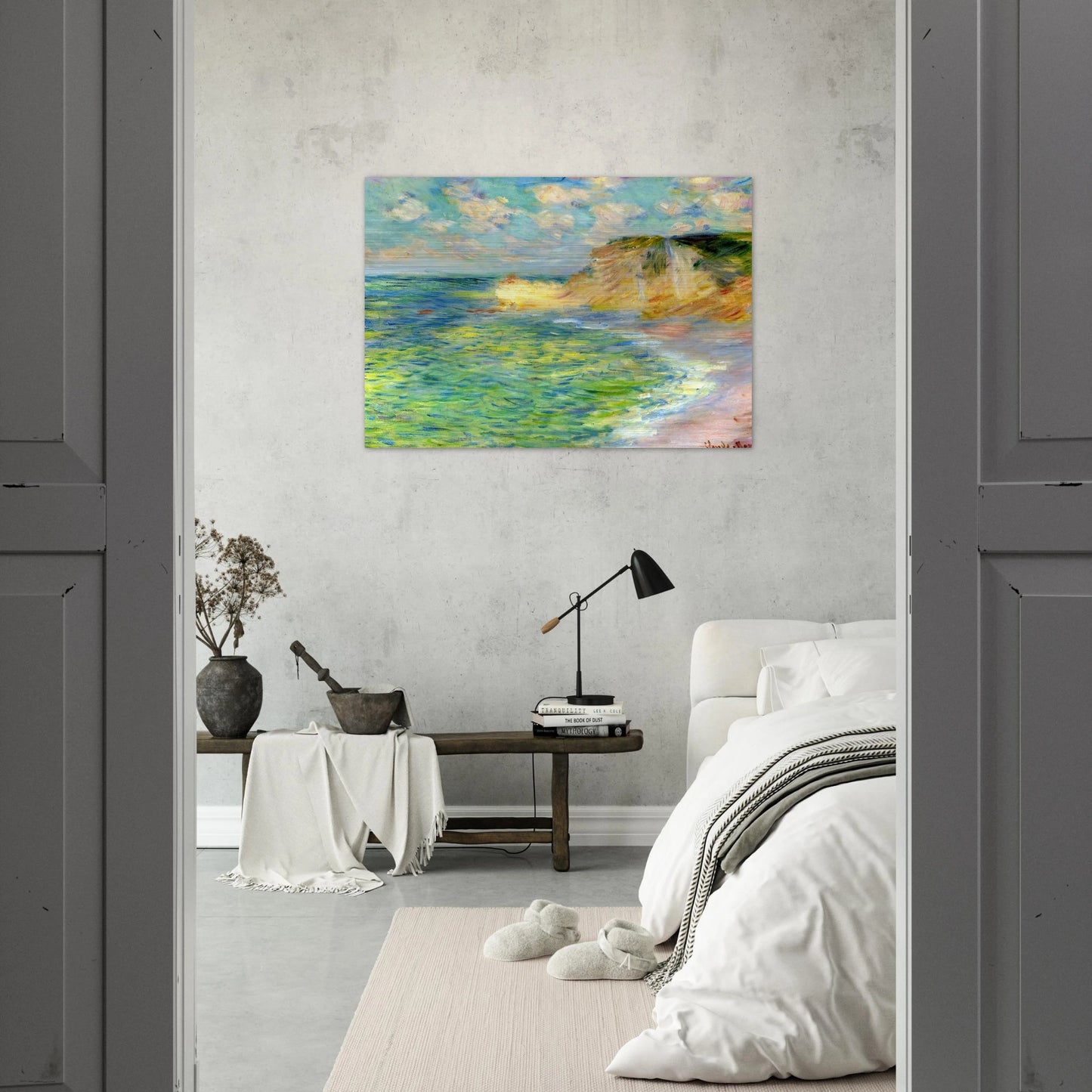 Cliffs at Amont - claude monet Brushed Aluminum Print - 70x100 cm / 28x40 inches | claude monet Aluminum Print | claude monet Prints