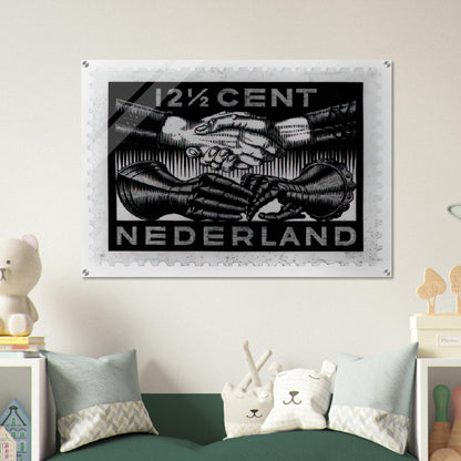 DESIGN FOR DUTCH PEASE POSTAGE STAMP MARCH 1932 1932 - MC Escher Acrylic Print - 70x100 cm / 28x40″ inches | Maurits Cornelis Escher Prints