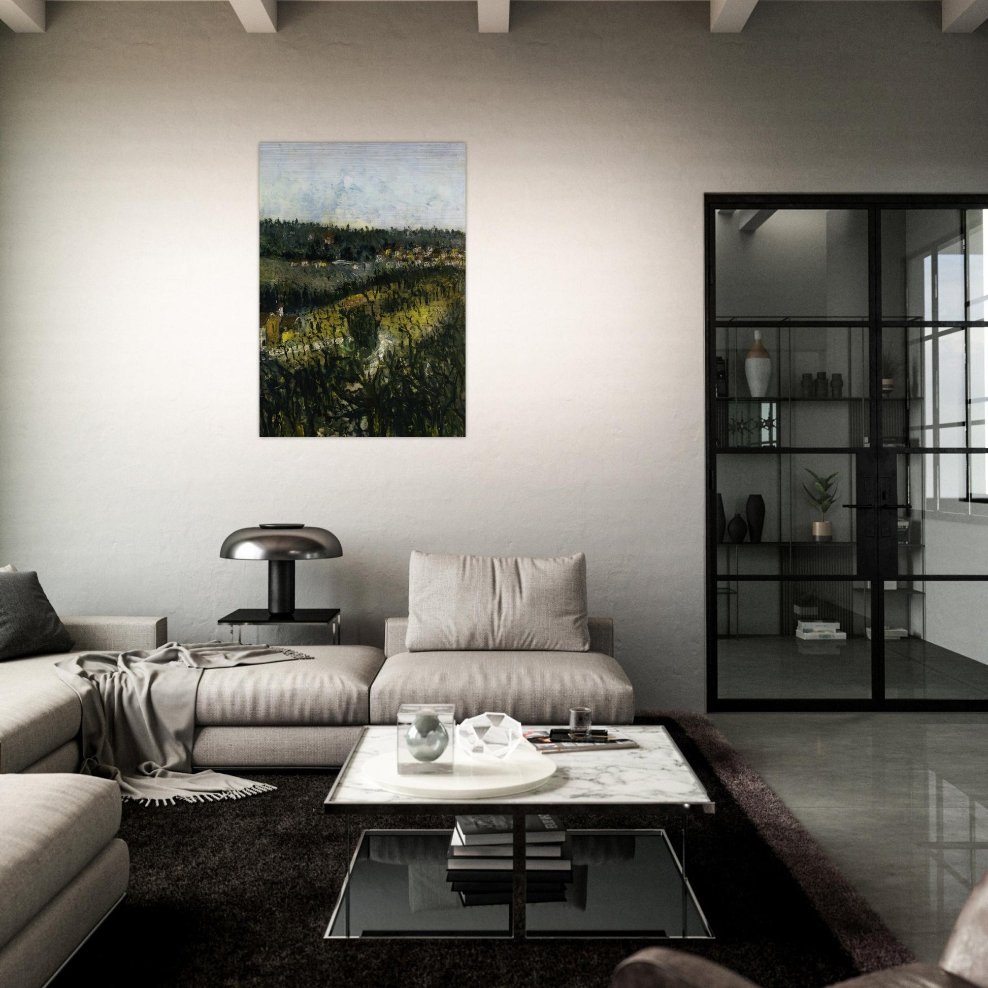 NEAR MONTMAGNY - Maurice Utrillo Brushed Aluminum Print - 70x100 cm / 28x40 inches | Maurice Utrillo Aluminum Print | Maurice Utrillo Prints