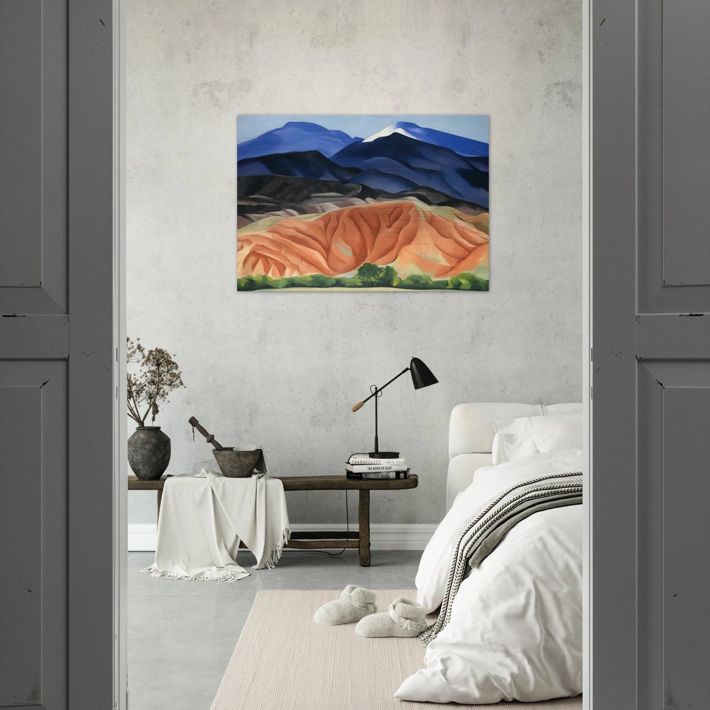 Black Mesa Landscape, New Mexico - Out Back of Mary`s II - Georgia O'Keeffe Brushed Aluminum Print - 70x100 cm / 28x40 inches | Georgia O'Keeffe Aluminum Print | Georgia O'Keeffe Prints