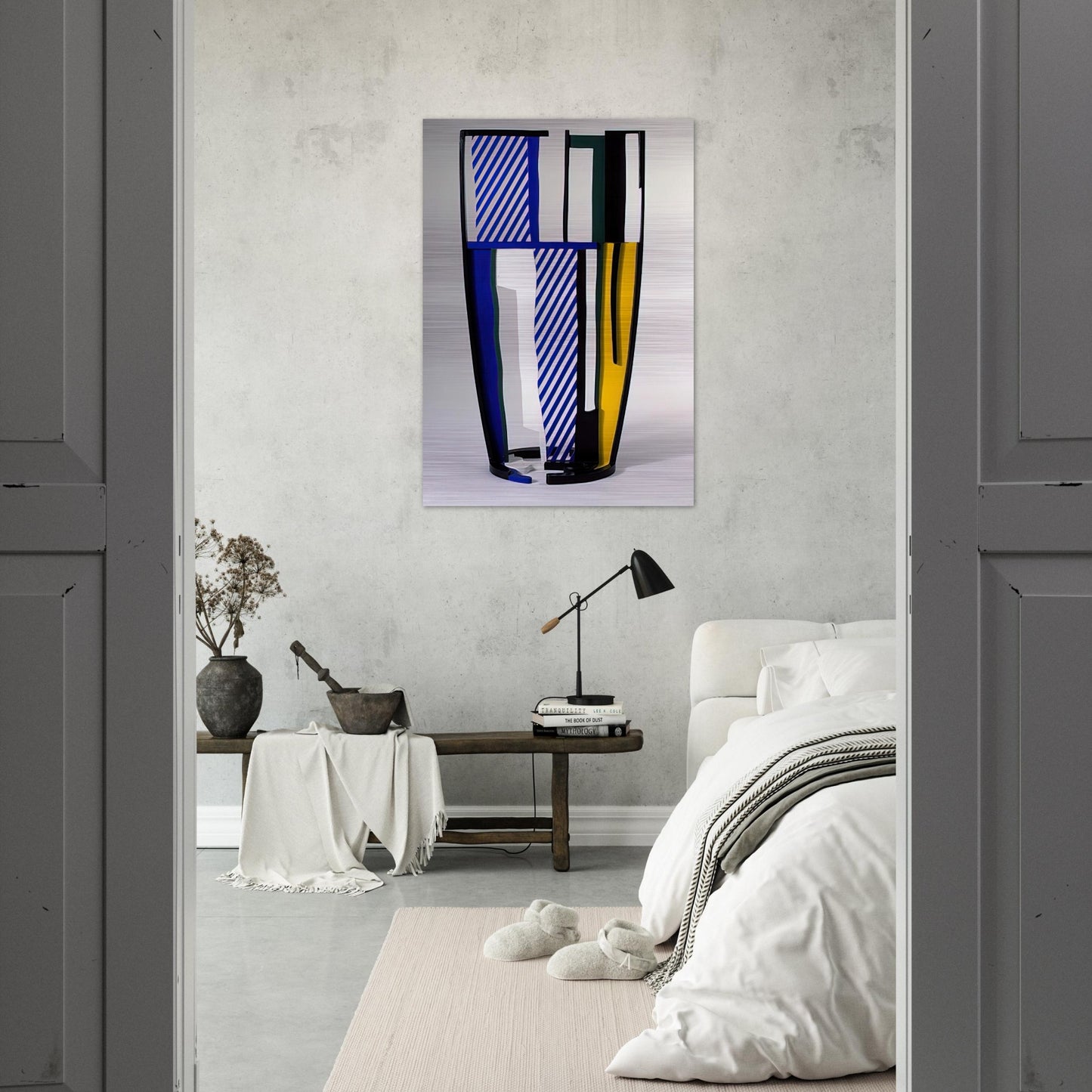GLASS IV 1977 - Roy Lichtenstein Brushed Aluminum Print - 70x100 cm / 28x40 inches | Roy Lichtenstein Aluminum Print | Roy Lichtenstein Prints