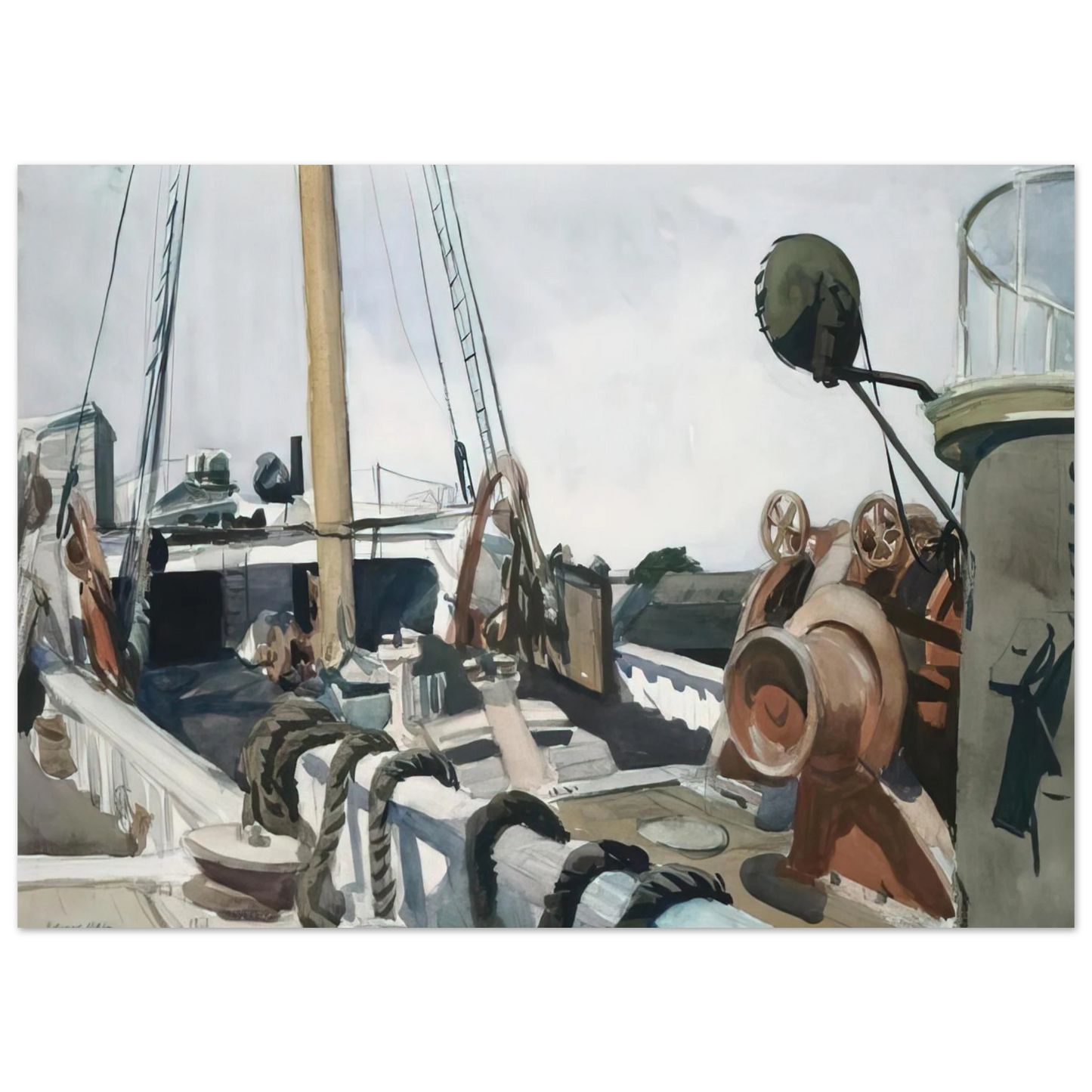 Edward Hopper - Deck of a Beam Trawler, Gloucester Fine Art Poster