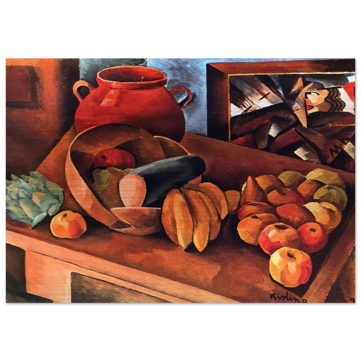 STILL LIFE WITH FRUIT 1913 - Moise Kisling Brushed Aluminum Print - 70x100 cm / 28x40 inches | Moise Kisling Aluminum Print | Moise Kisling Prints