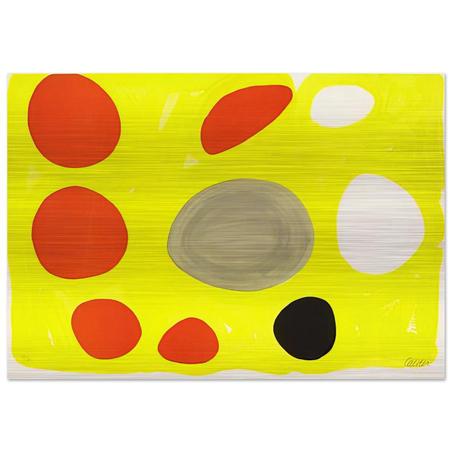 GREY OVAL 1975 - Alexander Calder Brushed Aluminum Print - 70x100 cm / 28x40 inches | Alexander Calder Aluminum Print | Alexander Calder Prints