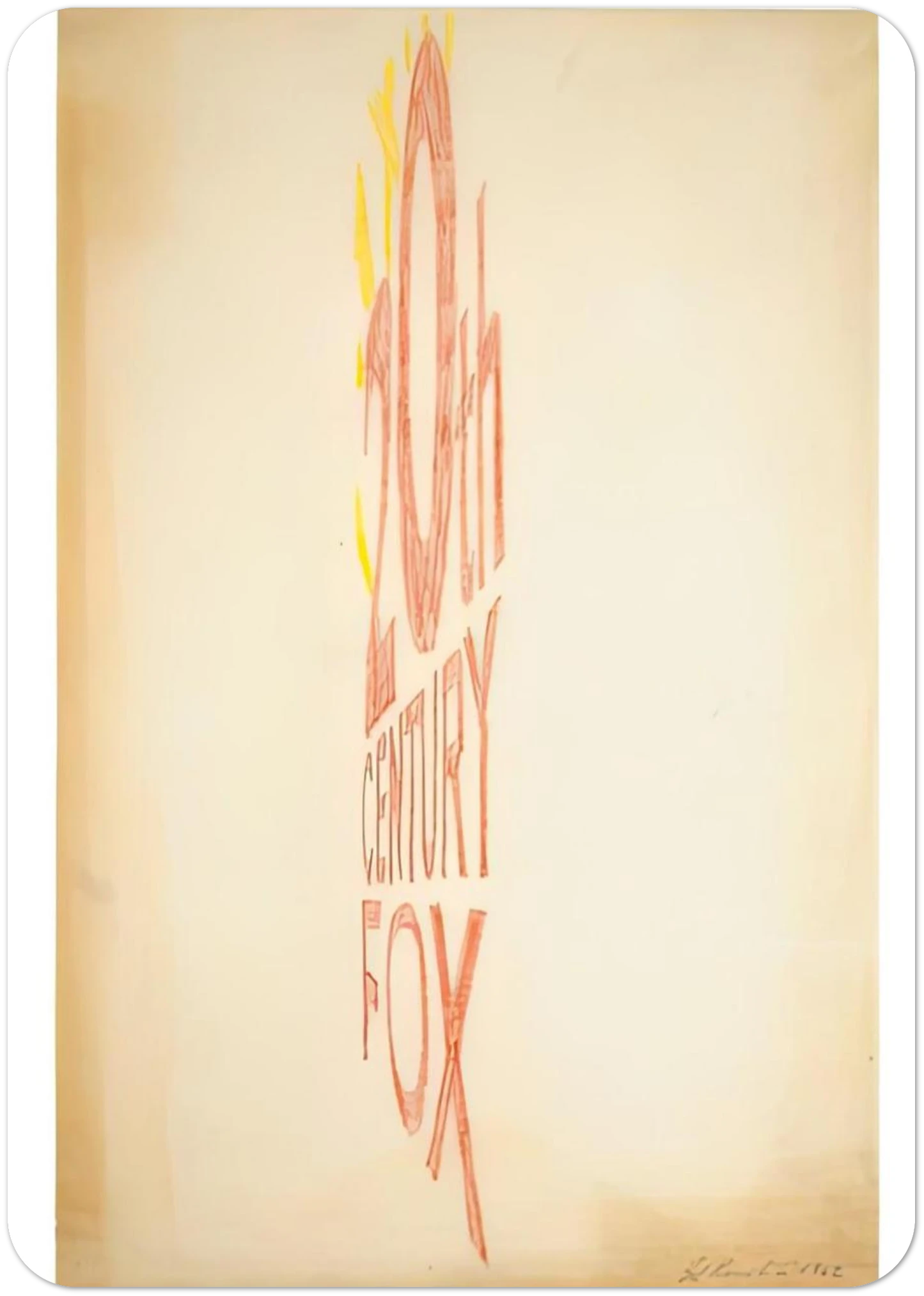 ANGLE STUDY LARGE TRADEMARK 1962 By Edward Ruscha Pack of 10 Post Cards | Edward Ruscha Post Cards | A6 (10.5 x 14.8 cm) - 4.1 x 5.8 inches