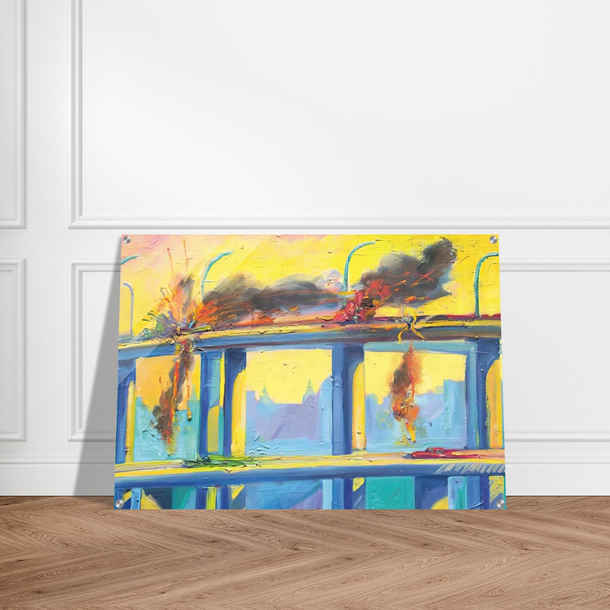 Sunset Crash - 1982 - Carlos Almaraz Acrylic Print - 70x100 cm / 28x40″ inches | Carlos Almaraz Wall Art | Carlos Almaraz Prints