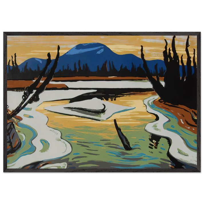 Smart River Alaska - 1945 - AY Jackson 70x100 cm / 28x40 inches Framed Art Print – Black Wooden Frame
