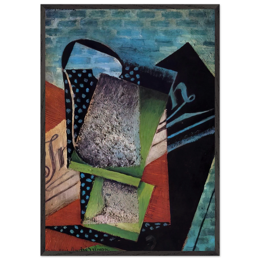 STILL LIFE DEDICATED TO ANDRE SALMON 1915 - Juan Gris 70x100 cm / 28x40 inches Framed Art Print – Black Wooden Frame