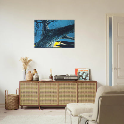 Distant Meadow - Eyvind Earle Brushed Aluminum Print - 70x100 cm / 28x40 inches | Eyvind Earle Aluminum Print | Eyvind Earle Prints
