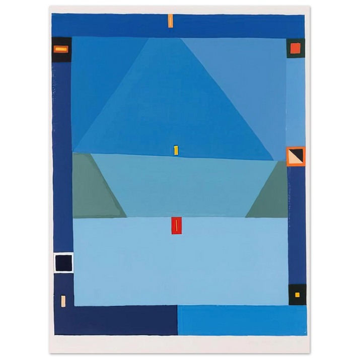 Jerzy Nowosielski - NO TITLE BLUE ABSTRACTION 1997  75x100 cm / 30x40inches Fine Art Poster