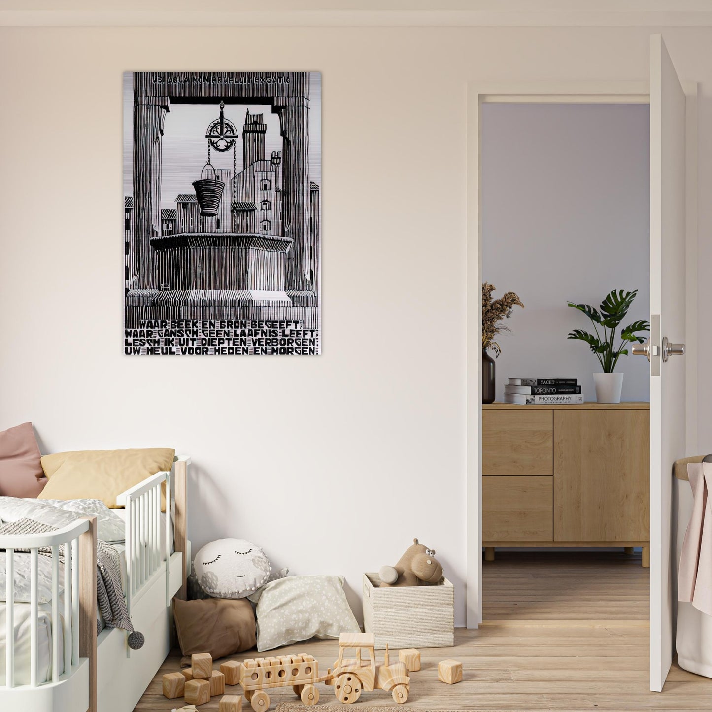 EMBLEMATA WELL - MC Escher Brushed Aluminum Print - 70x100 cm / 28x40 inches | MC Escher Aluminum Print | MC Escher Prints