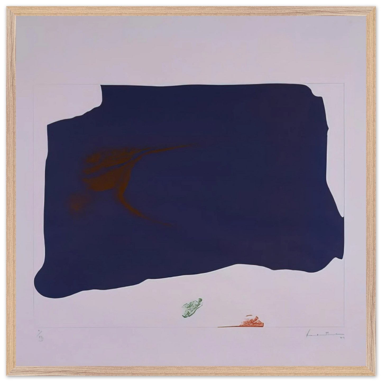Helen Frankenthaler - Variation II on Mauve Corner - 1969 Wall art - 13x18 cm / 5x7 inches - Premium Wooden Framed Poster With Fine Art Paper-canvas - White frame