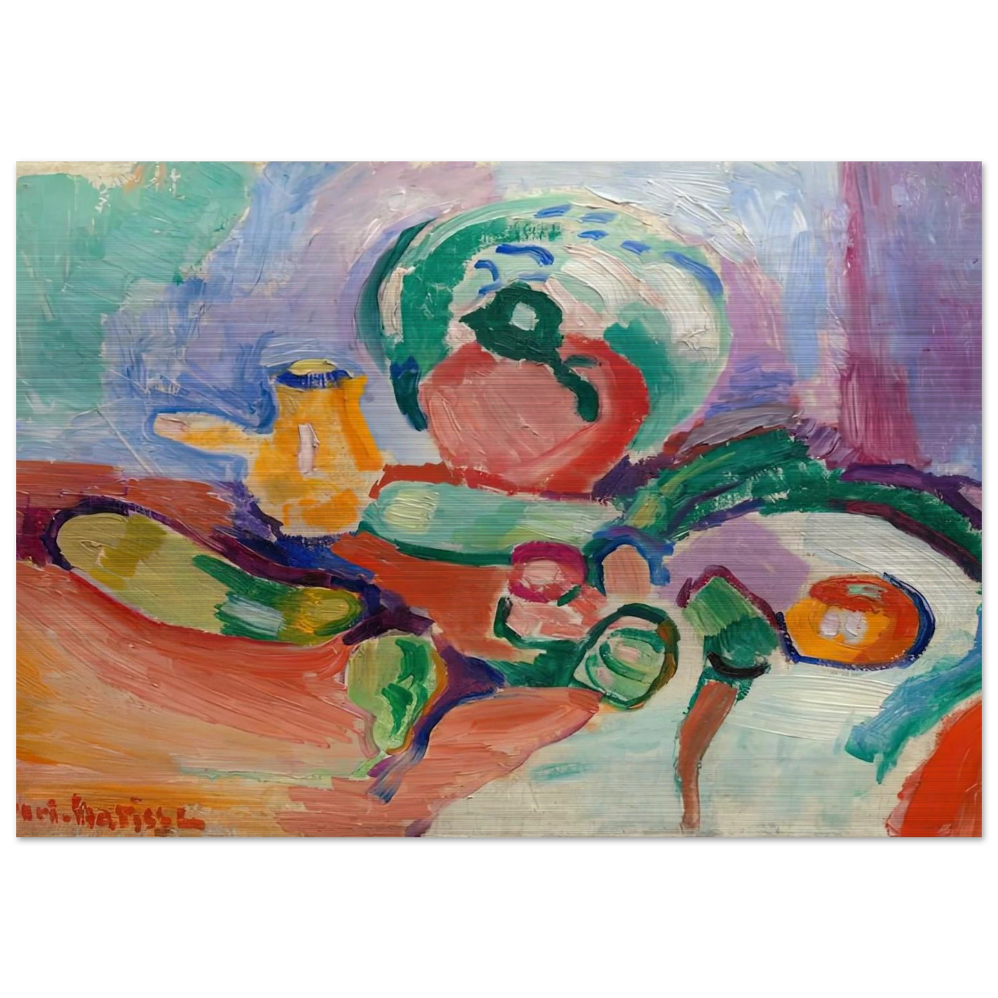 STILL LIFE WITH VEGETABLES 1905 - Henri Matisse Brushed Aluminum Print - 70x100 cm / 28x40 inches | Henri Matisse Aluminum Print | Henri Matisse Prints