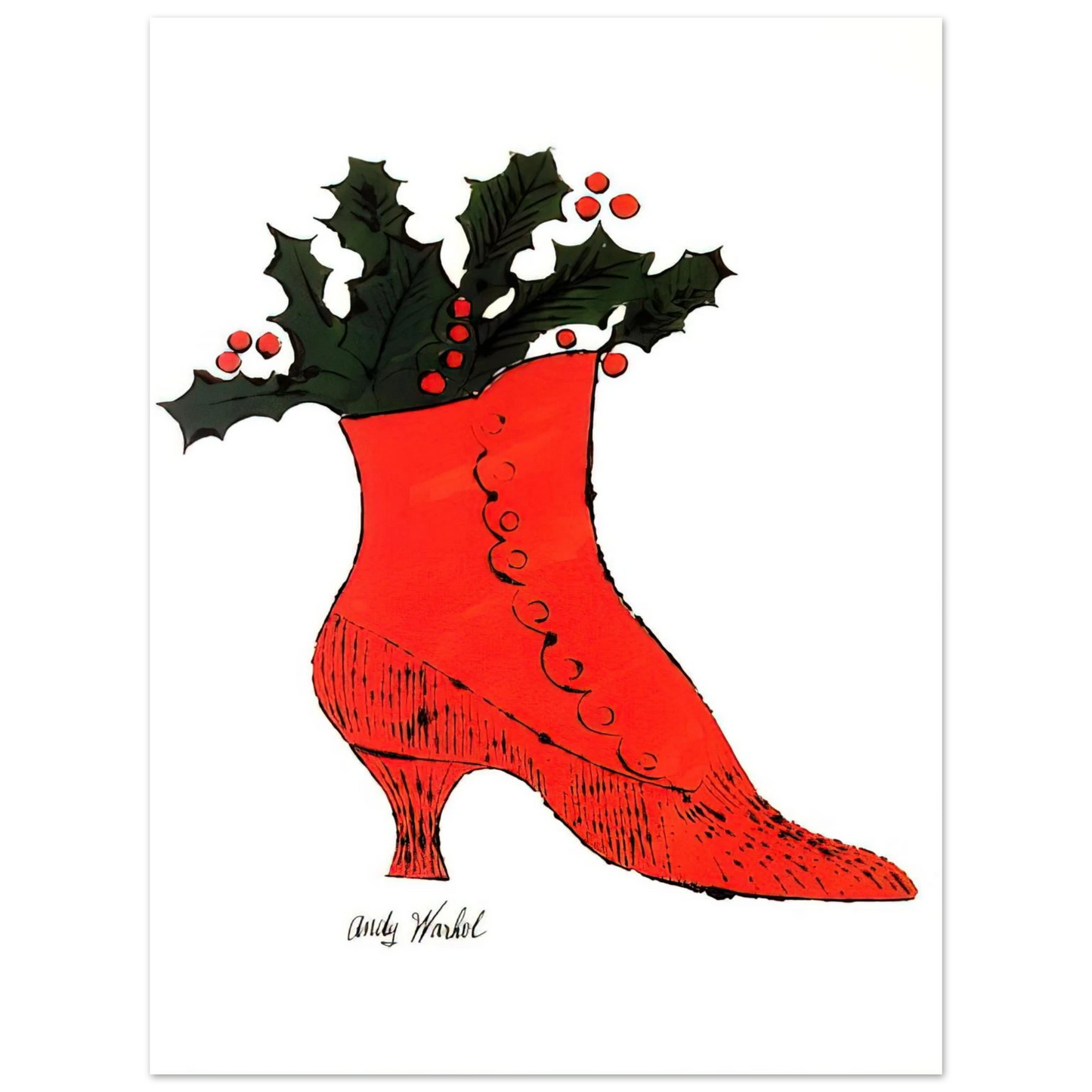 Andy Warhol - Untitled  red Boot Wit Holly  Fine Art Poster