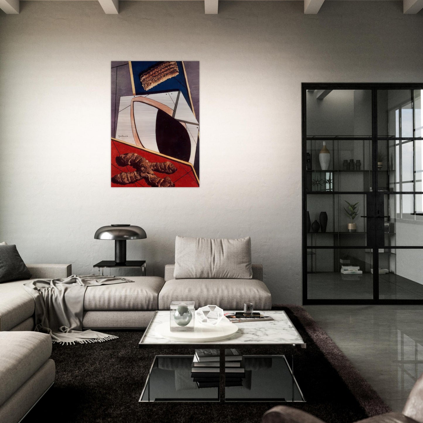 GREETINGS FROM A DISTANT FRIEND - Giorgio de Chirico Brushed Aluminum Print - 70x100 cm / 28x40 inches | Giorgio de Chirico Aluminum Print | Giorgio de Chirico Prints