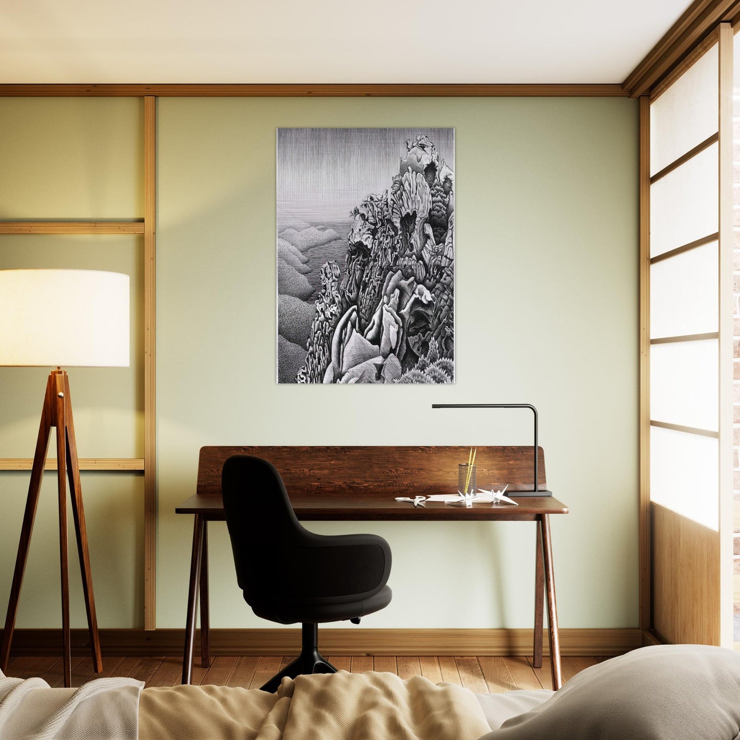 CALANQUES DE PIANA - MC Escher Brushed Aluminum Print - 70x100 cm / 28x40 inches | MC Escher Aluminum Print | MC Escher Prints | Maurits Cornelis Escher Prints