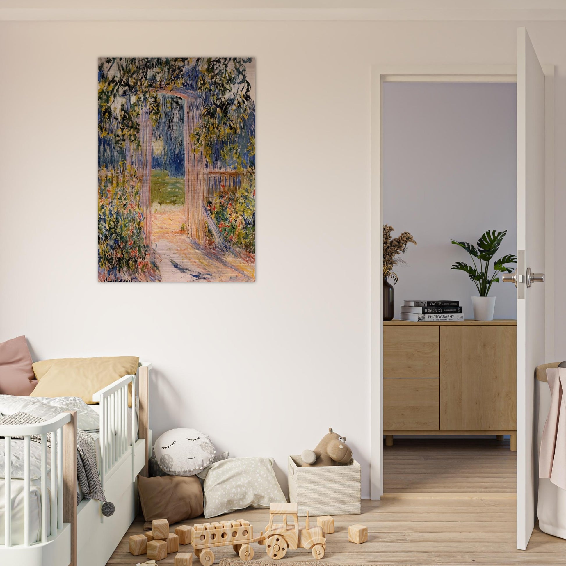 The Garden Gate - claude monet Brushed Aluminum Print - 70x100 cm / 28x40 inches | claude monet Aluminum Print | claude monet Prints