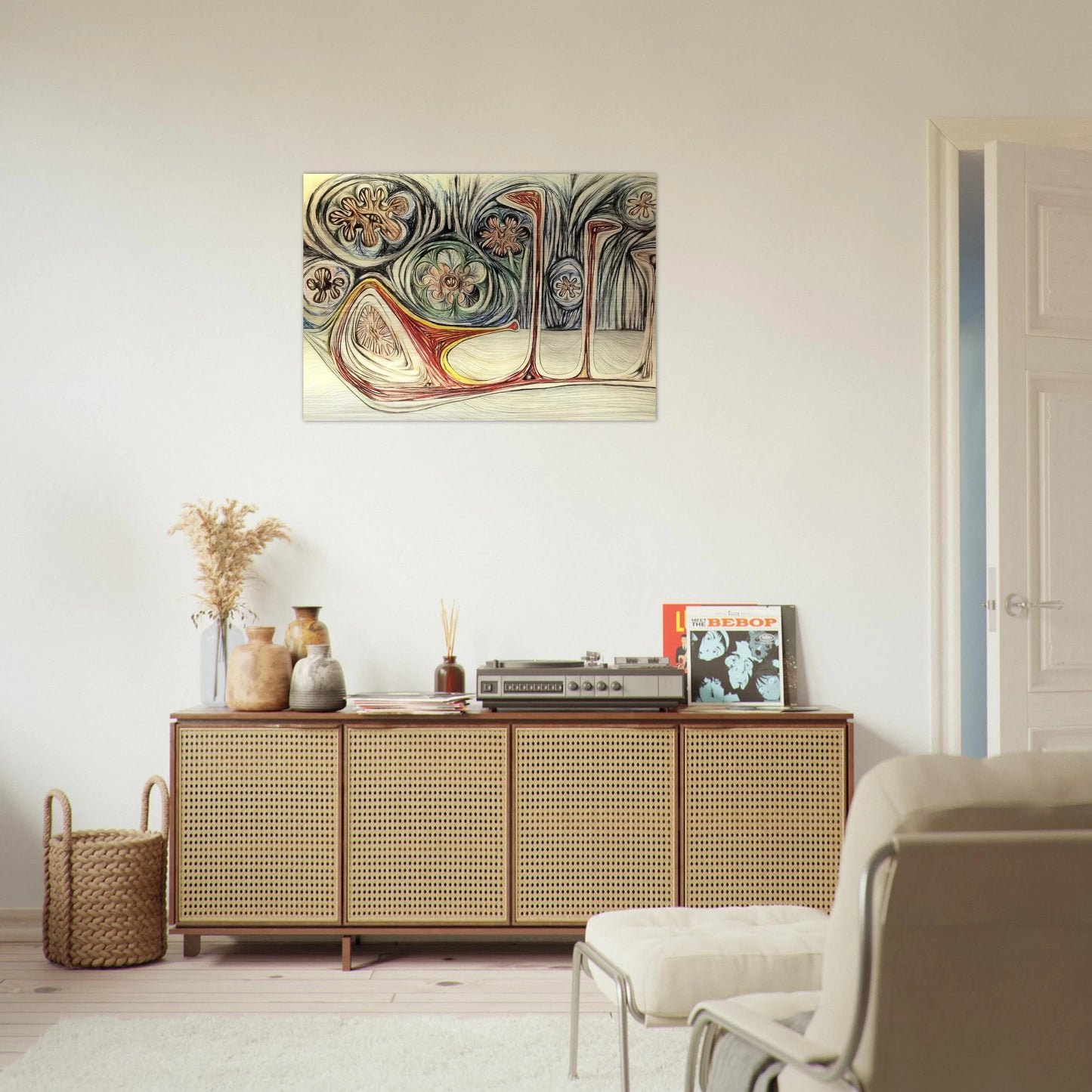 SNAIL S TRACE 1937 - Roberto Matta Brushed Aluminum Print - 70x100 cm / 28x40 inches | Roberto Matta Aluminum Print | Roberto Matta Prints