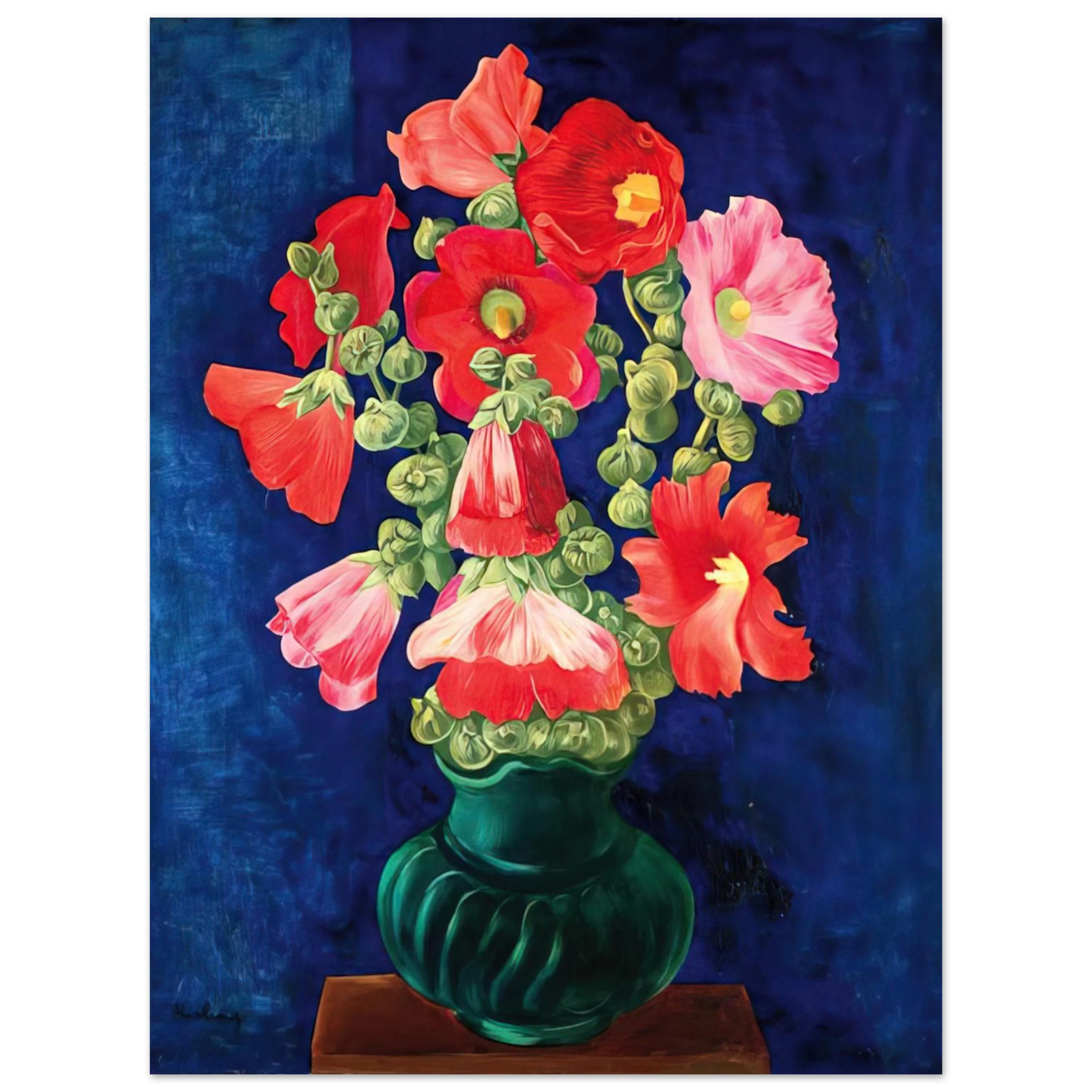 Moise Kisling - HOLLYHOCKS 1939  75x100 cm / 30x40inches Fine Art Poster