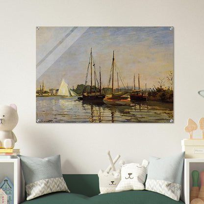 Pleasure Boats, Argenteuil, c.1872-3 oil on canvas - claude monet Acrylic Print - 70x100 cm / 28x40″ inches | claude monet Wall Art | claude monet Prints