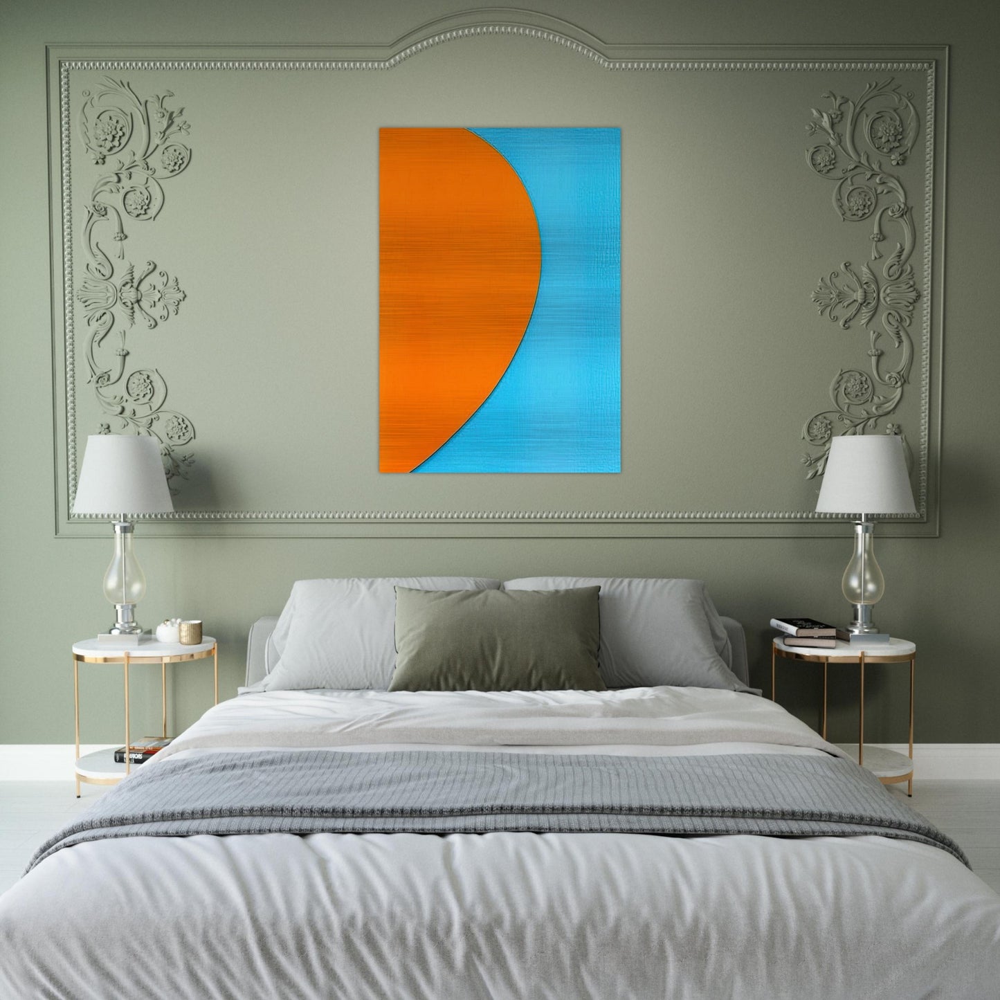 Orange Relief with Blue - Ellsworth Kelly Brushed Aluminum Print - 70x100 cm / 28x40 inches | Ellsworth Kelly Aluminum Print | Ellsworth Kelly Prints