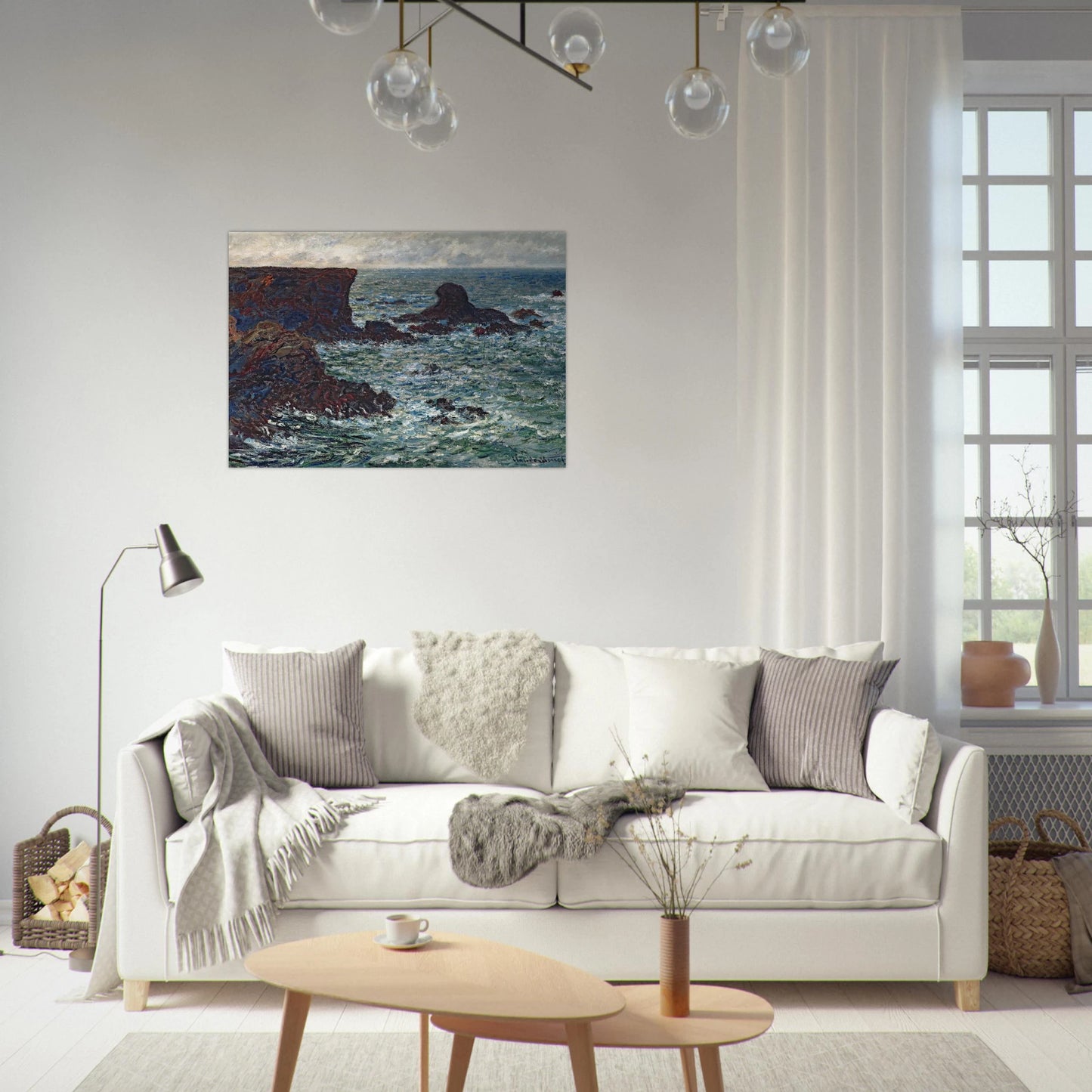 Rocks at Port Coton, the Lion Rock - claude monet Brushed Aluminum Print - 70x100 cm / 28x40 inches | claude monet Aluminum Print | claude monet Prints
