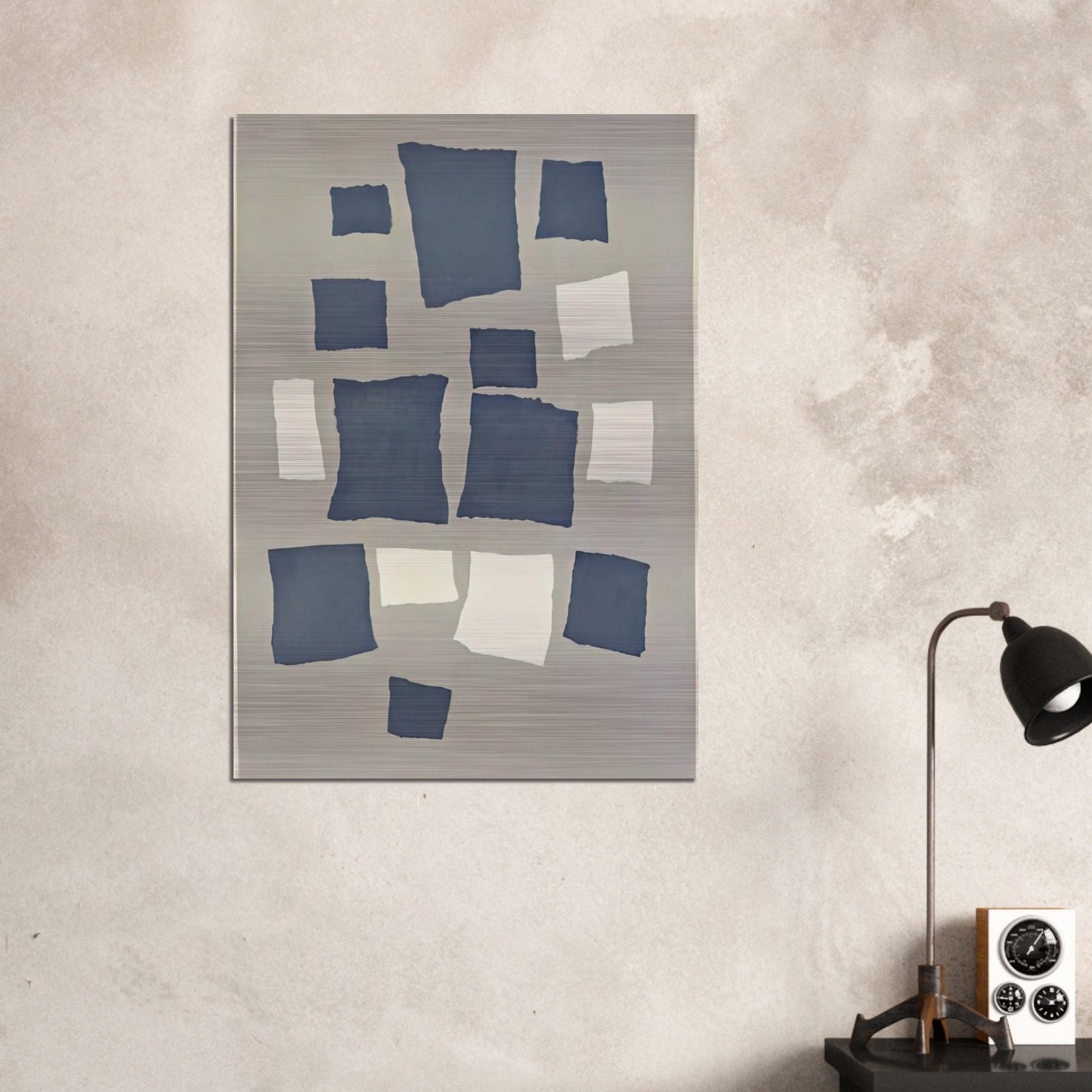 Collage with Squares Arranged According to the Laws of Chance - Jean Arp Brushed Aluminum Print - 70x100 cm / 28x40 inches | Jean Arp Aluminum Print | Jean Arp Prints