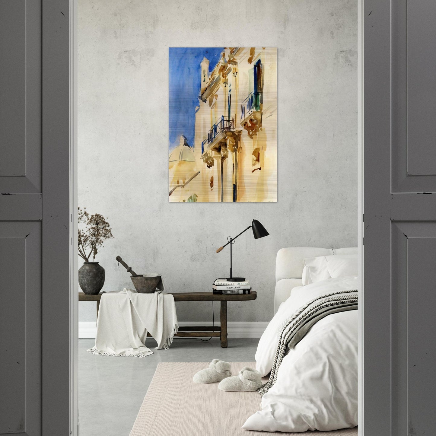 Façade of a Palazzo, Girgente, Sicily - John Singer Sargent Brushed Aluminum Print - 70x100 cm / 28x40 inches | John Singer Sargent Aluminum Print | John Singer Sargent Prints