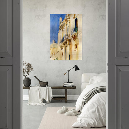 Façade of a Palazzo, Girgente, Sicily - John Singer Sargent Brushed Aluminum Print - 70x100 cm / 28x40 inches | John Singer Sargent Aluminum Print | John Singer Sargent Prints