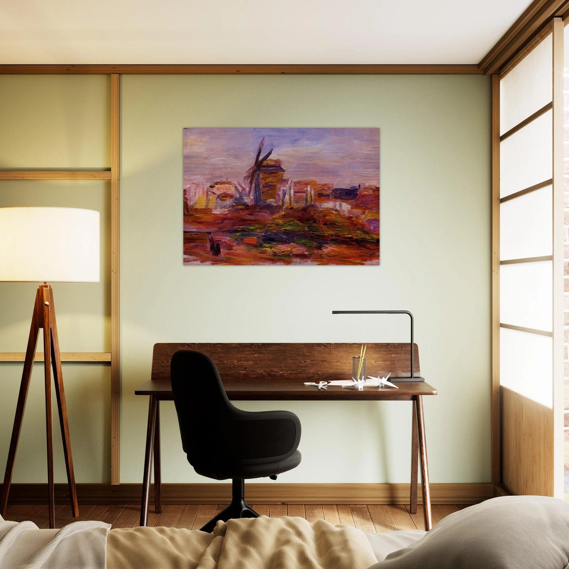 Windmill - Pierre-Auguste Renoir Brushed Aluminum Print - 70x100 cm / 28x40 inches | Pierre-Auguste Renoir Aluminum Print | Pierre-Auguste Renoir Prints
