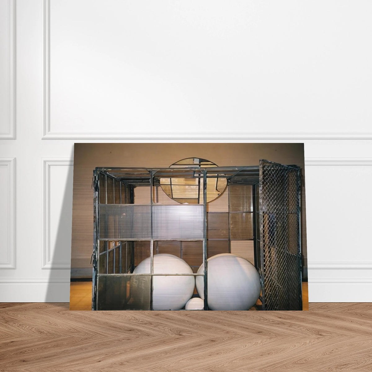 CELL 3 WHITE MARBLE SPHERES 1993 - Louise Bourgeois Brushed Aluminum Print - 70x100 cm / 28x40 inches | Louise Bourgeois Aluminum Print | Louise Bourgeois Prints