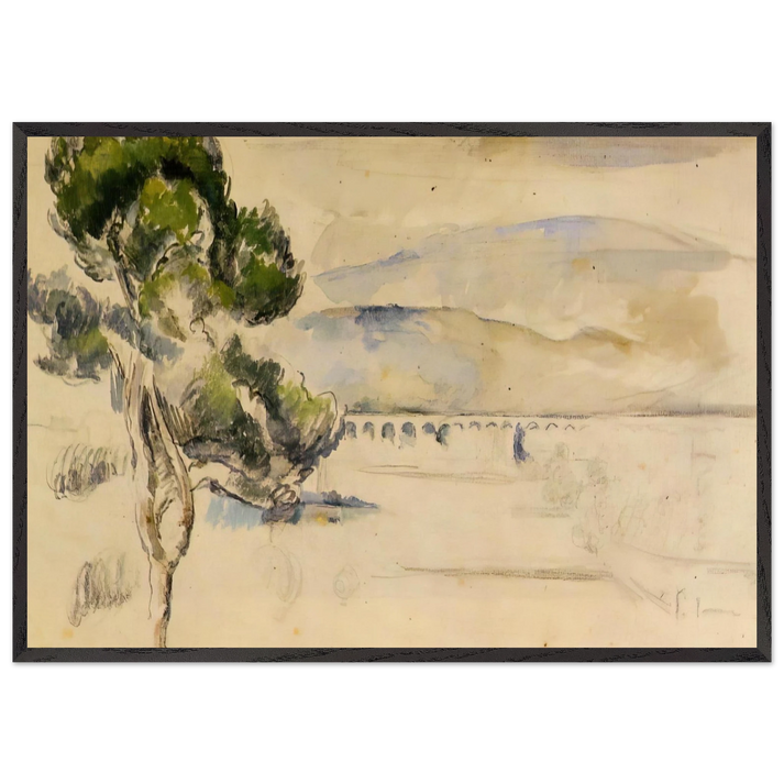 Pine Tree in the Arc Valley - Paul Cezanne 70x100 cm / 28x40 inches Framed Art Print – Black Wooden Frame