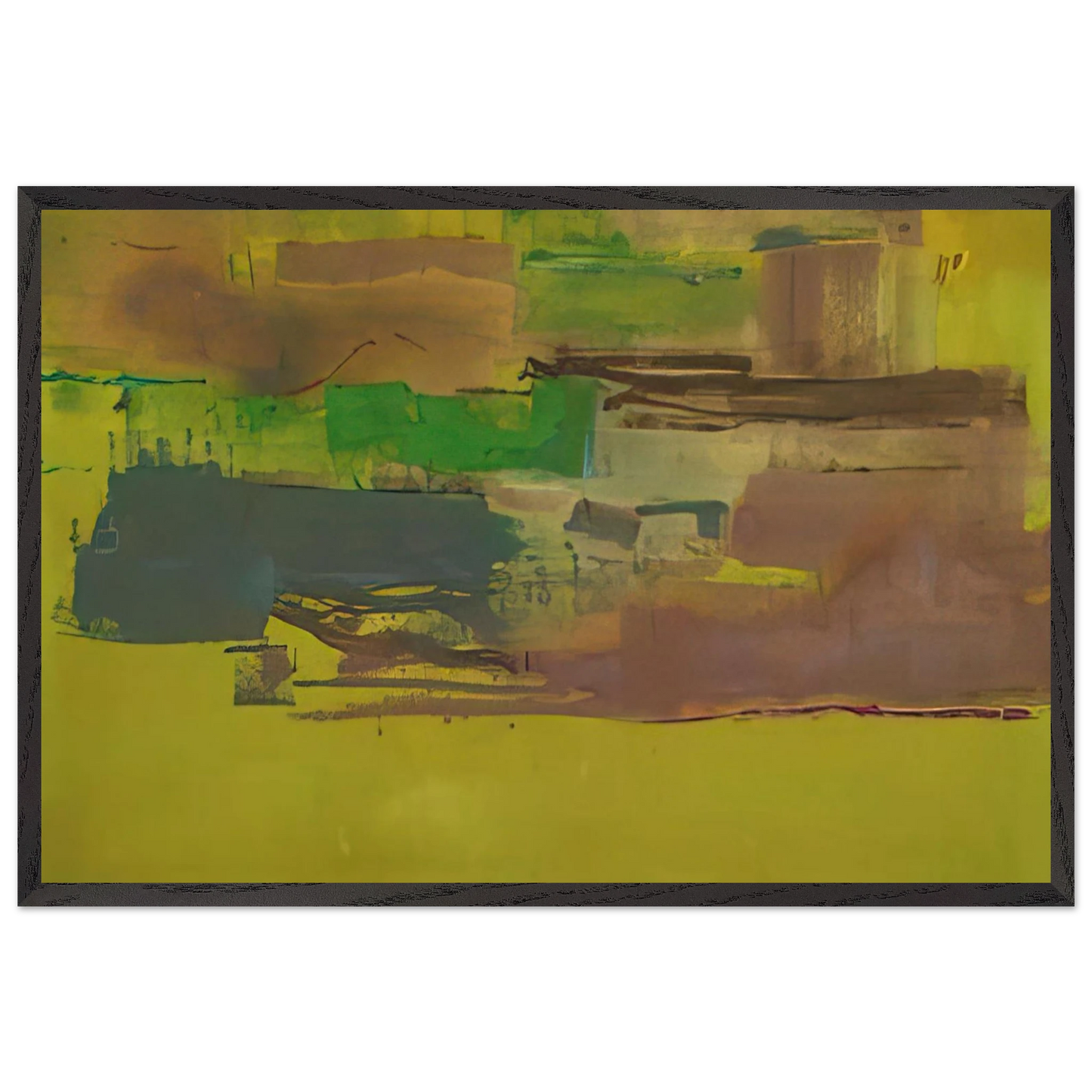 Helen Frankenthaler - August Deep - 1978 Wall art - 15x20 cm / 6x8 inches - Premium Wooden Framed Poster With Fine Art Paper-canvas - Black frame
