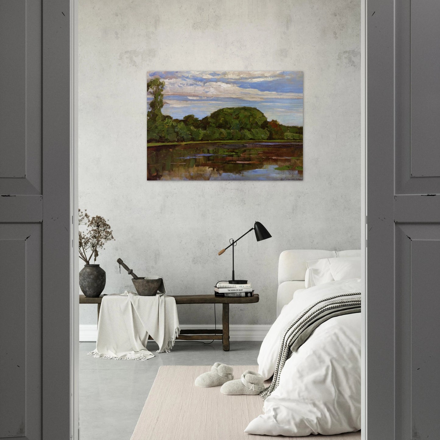 Geinrust Farm with Isolated Tree - Piet Mondrian Brushed Aluminum Print - 70x100 cm / 28x40 inches | Piet Mondrian Aluminum Print | Piet Mondrian Prints