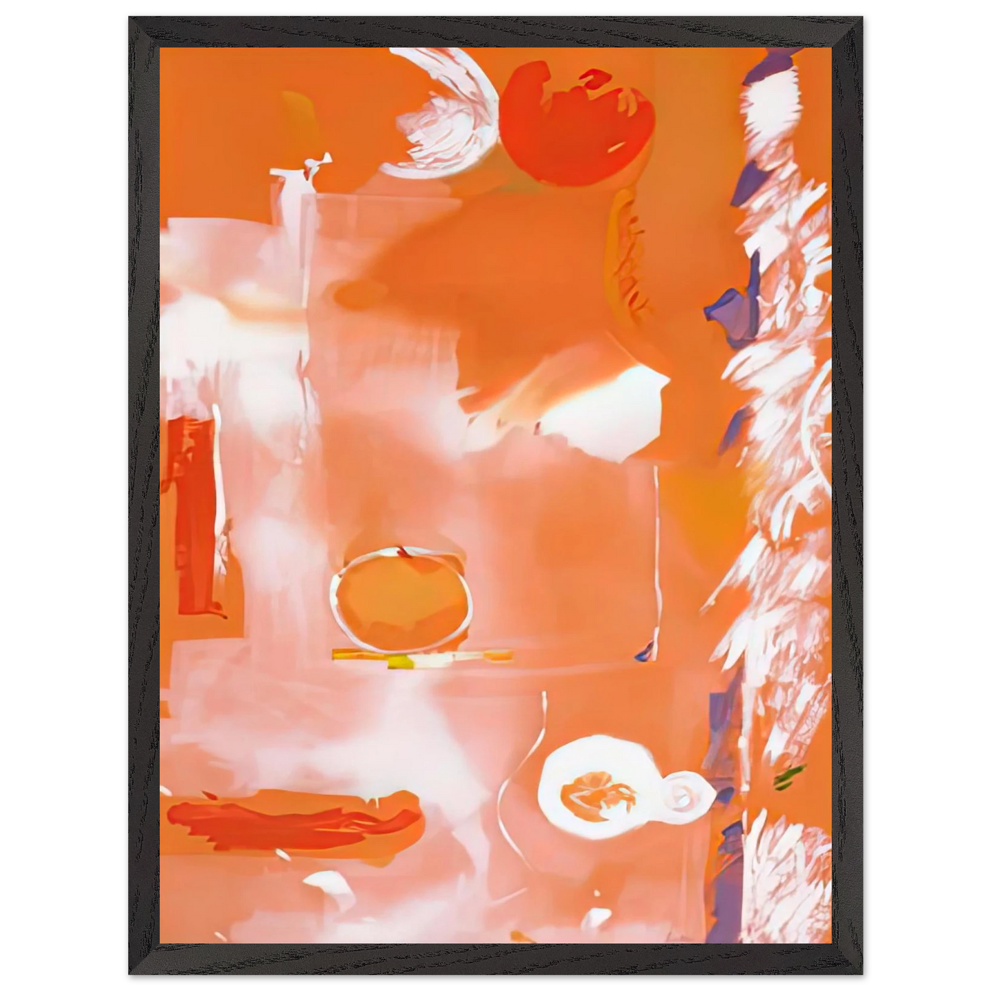 Helen Frankenthaler - Seeing the Moon on a Hot Summer Day, 1987- Wall Art - 30x40 cm / 12x16 inches - Premium Wooden Framed Poster With Fine Art Paper-canvas - Black frame