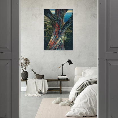 The Great Jewel Tree - Eyvind Earle Brushed Aluminum Print - 70x100 cm / 28x40 inches | Eyvind Earle Aluminum Print | Eyvind Earle Prints