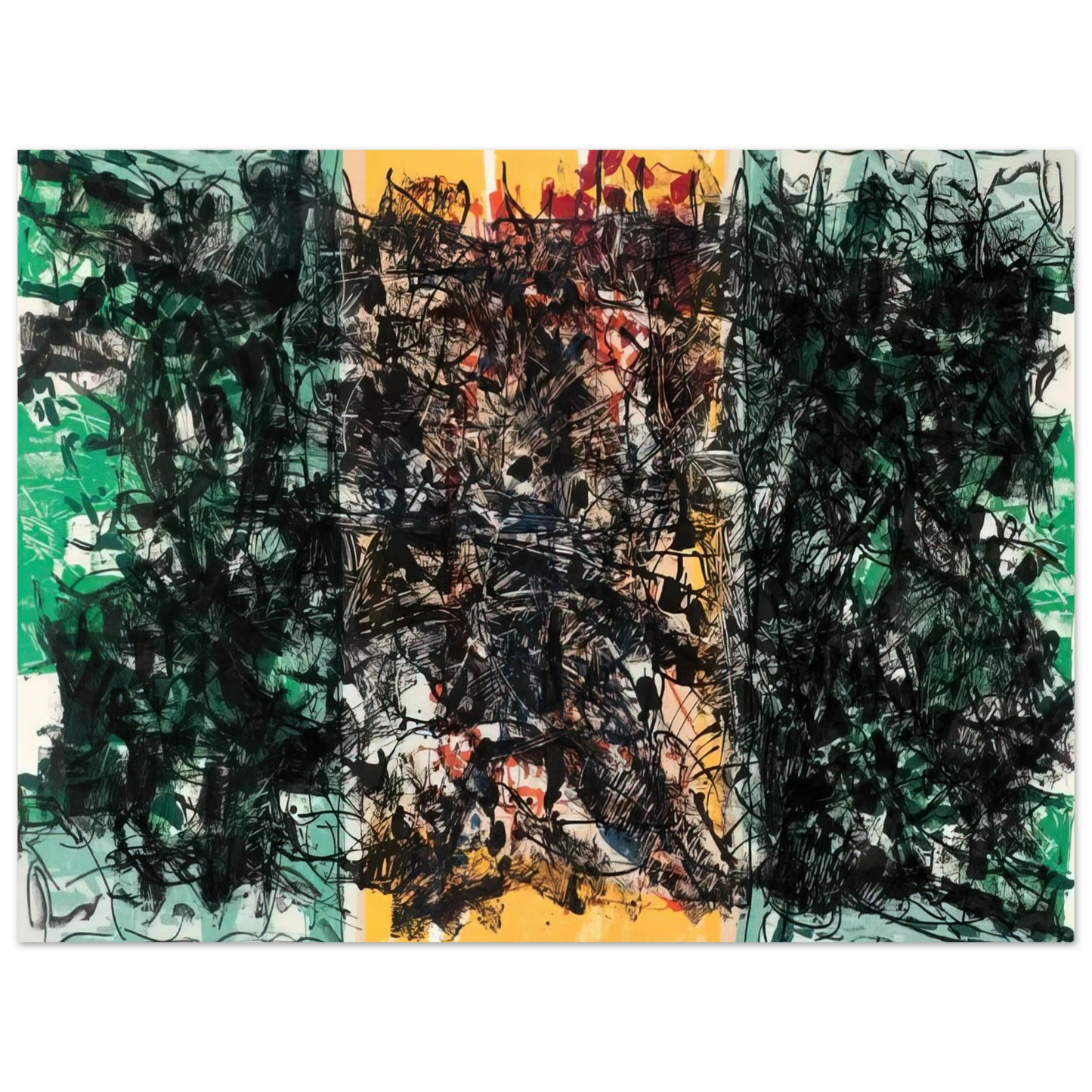 Jean-Paul Riopelle - Triptyque orange  75x100 cm / 30x40inches Fine Art Poster