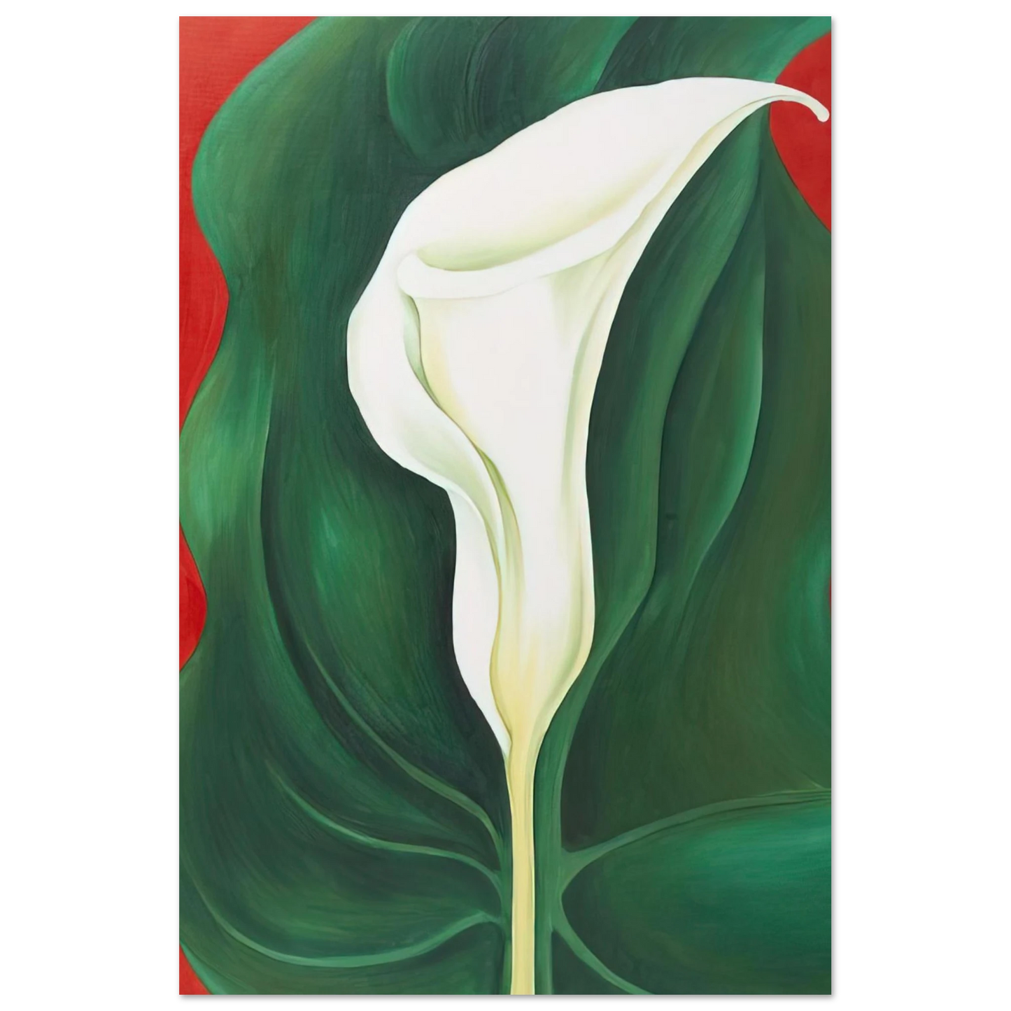 Georgia O'Keeffe - Single Calla Lily  Red  Fine Art Poster