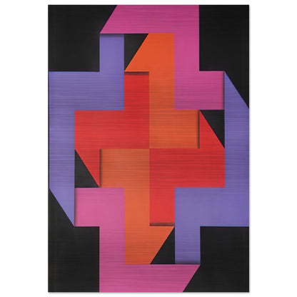 Tibacuy - 1969 - Omar Rayo Brushed Aluminum Print - 70x100 cm / 28x40 inches | Omar Rayo Aluminum Print | Omar Rayo Prints