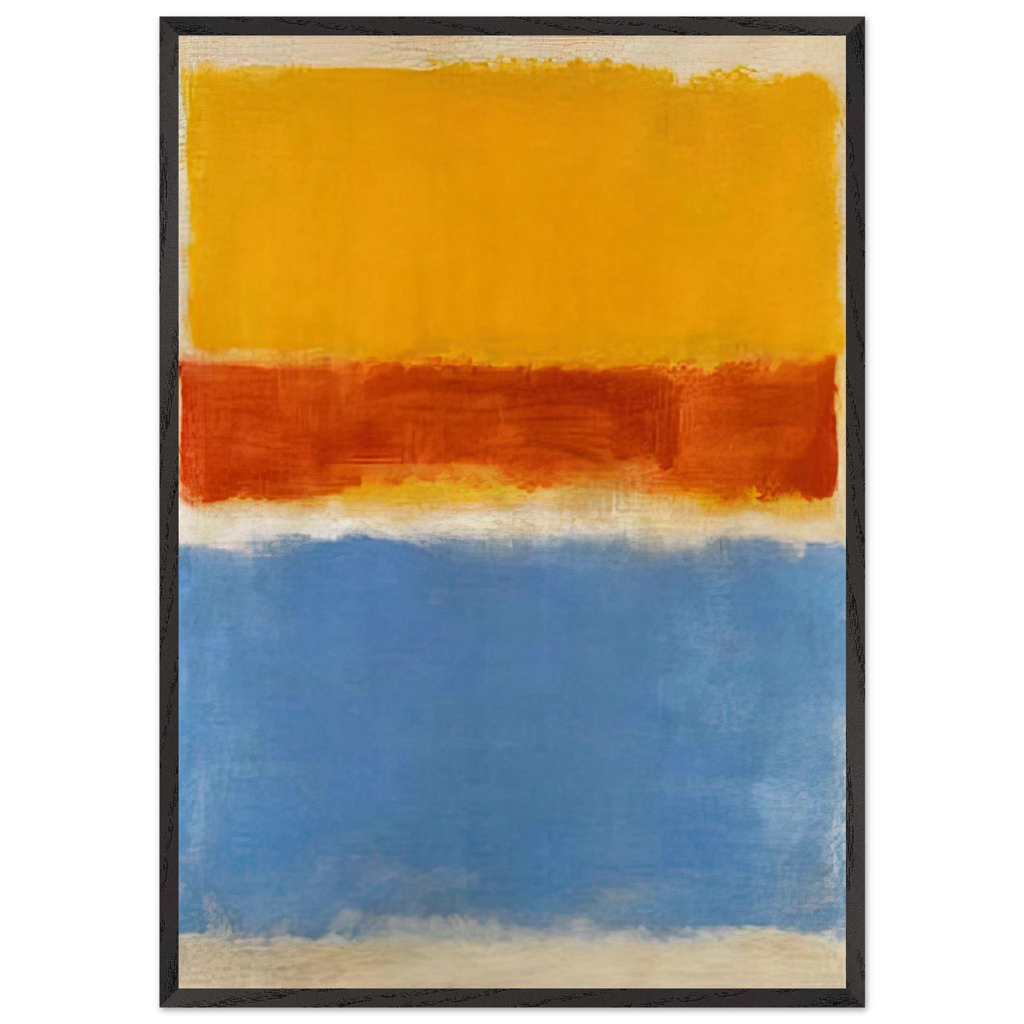 Untitled Yellow Red and Blue - 1953 - Mark Rothko 70x100 cm / 28x40 inches Framed Art Print – Black Wooden Frame