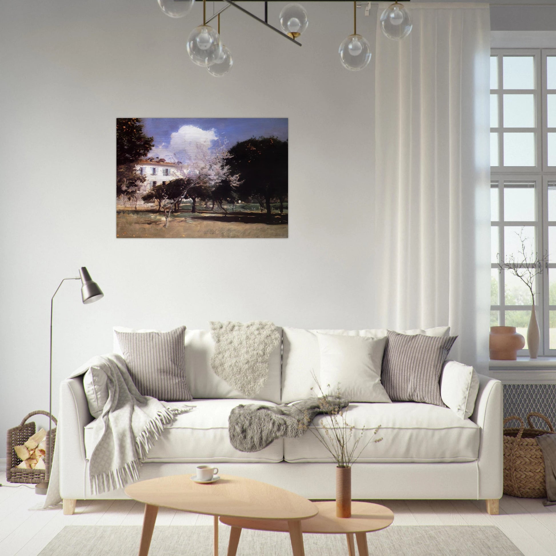 House and Garden - John Singer Sargent Brushed Aluminum Print - 70x100 cm / 28x40 inches | John Singer Sargent Aluminum Print | John Singer Sargent Prints