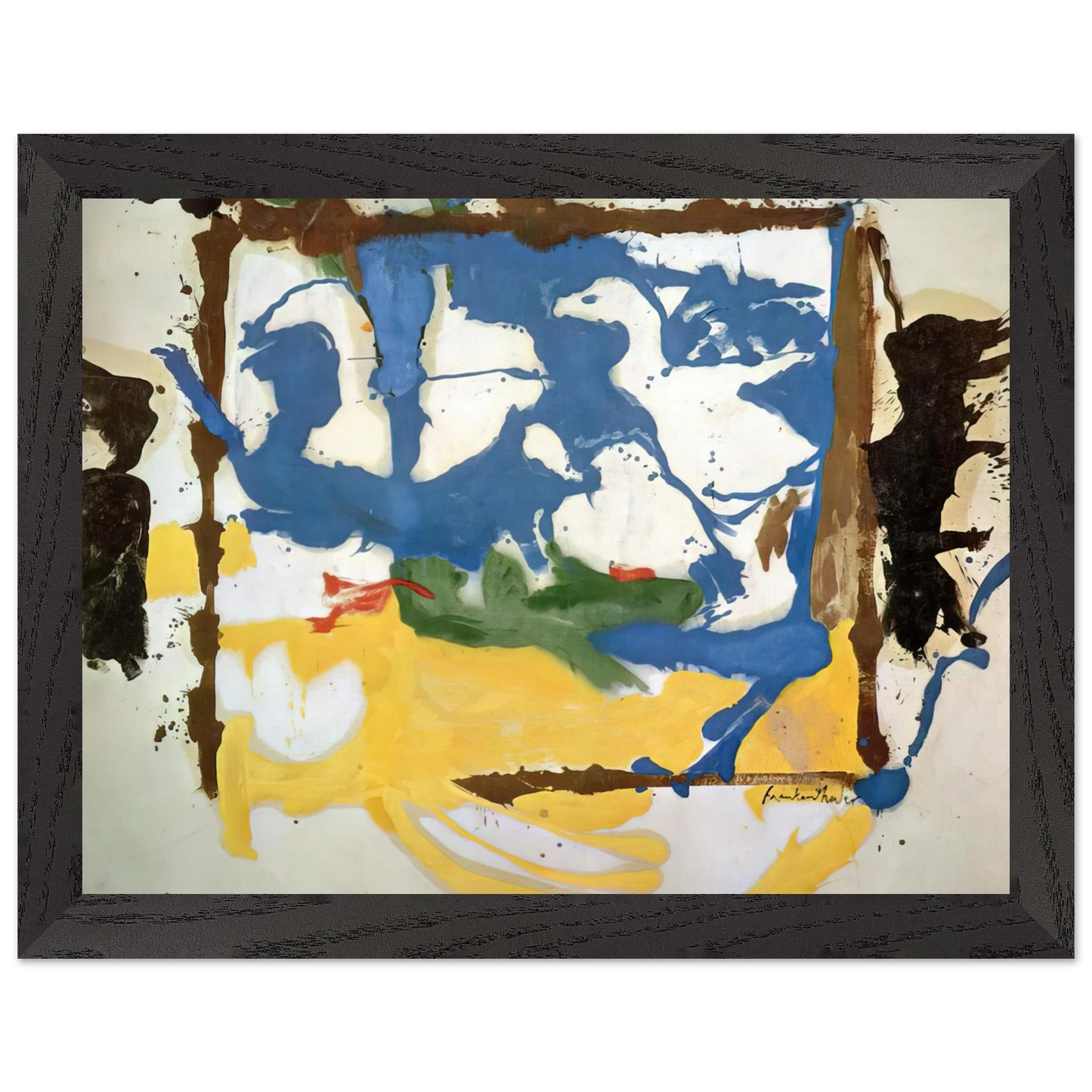 Helen Frankenthaler - Swan Lake #2 - 1961 Wall art - 20x25 cm / 8x10 inches - Premium Wooden Framed Poster With Fine Art Paper-canvas - White frame