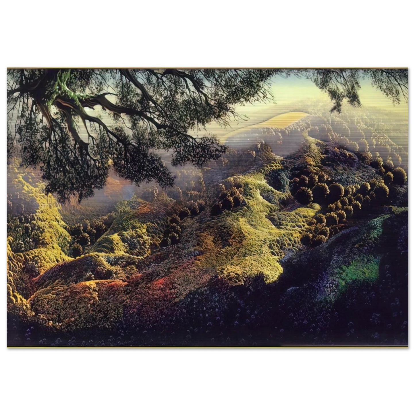 Paradise - Eyvind Earle Brushed Aluminum Print - 70x100 cm / 28x40 inches | Eyvind Earle Aluminum Print | Eyvind Earle Prints