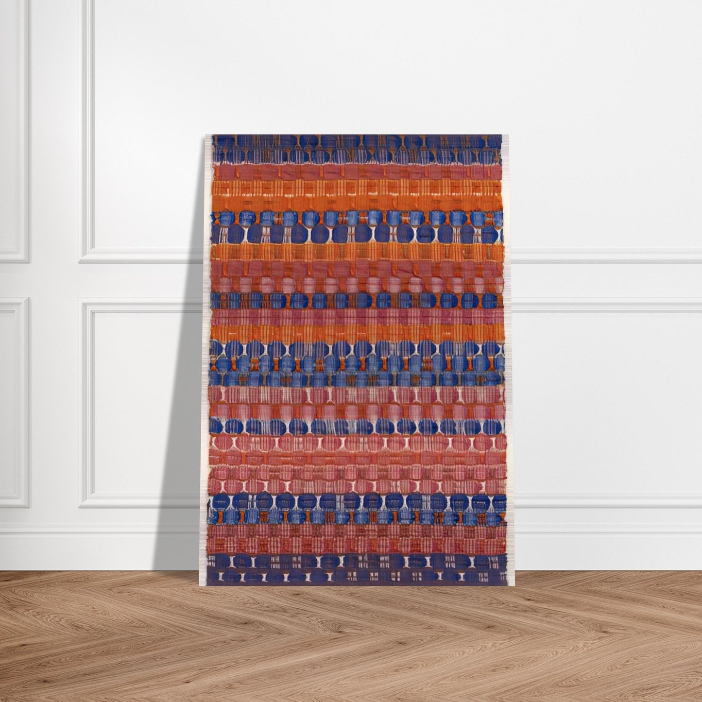 RED AND BLUE LAYERS 1954 - Anni Albers Brushed Aluminum Print - 70x100 cm / 28x40 inches | Anni Albers Aluminum Print | Anni Albers Prints