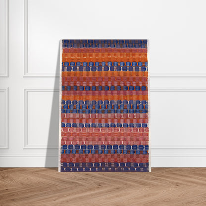 RED AND BLUE LAYERS 1954 - Anni Albers Brushed Aluminum Print - 70x100 cm / 28x40 inches | Anni Albers Aluminum Print | Anni Albers Prints